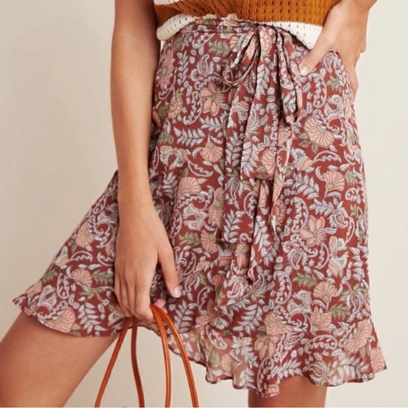 Anthropologie Dresses & Skirts - Anthropologie flouncy faux wrap skirt